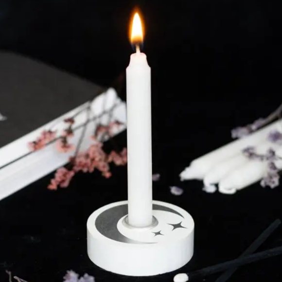 Candle holder, Celestial, moon, stars, witchy, wedding, spellcraft, - Picture 1 of 4